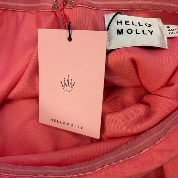 NWT Hello Molly Candyfloss Elegant Pink One-Shoulder Dress - Picture 8 of 8